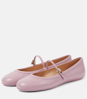 Carla leather Mary Jane flats | Gianvito Rossi