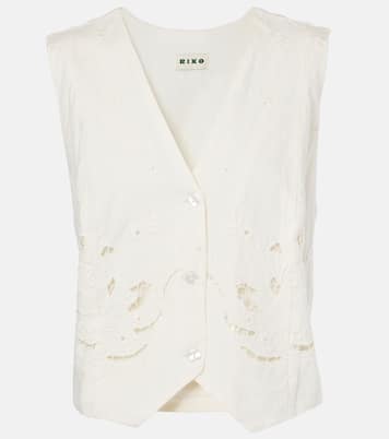 Norah embroidered cotton and linen vest | Rixo