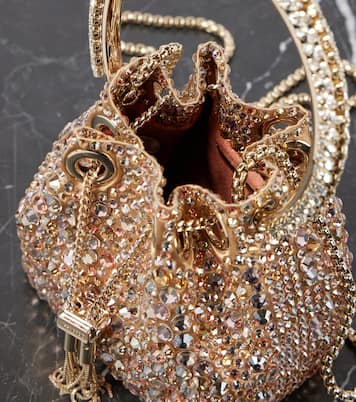 Bon Bon Micro embellished satin bucket bag | Jimmy Choo