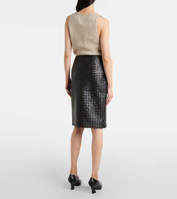 Midirock Intrecciato aus Leder | Bottega Veneta