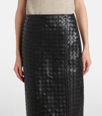 Midirock Intrecciato aus Leder | Bottega Veneta