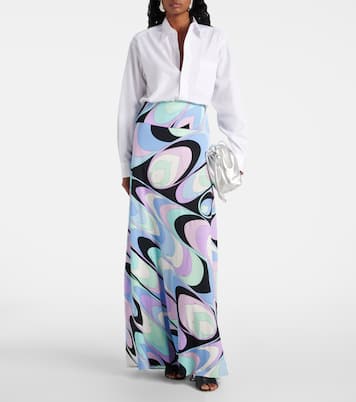 Jersey satin maxi skirt | Pucci