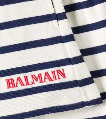 Striped cotton-blend jersey shorts | Balmain Kids