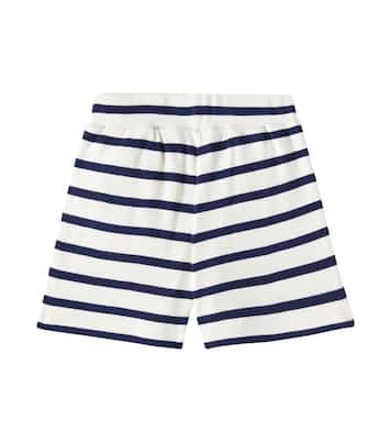 Striped cotton-blend jersey shorts | Balmain Kids