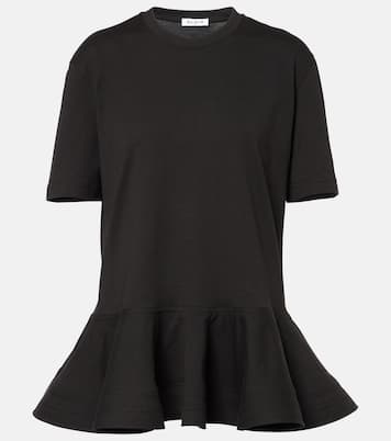 Camiseta de jersey de algodón con peplum | Alaïa