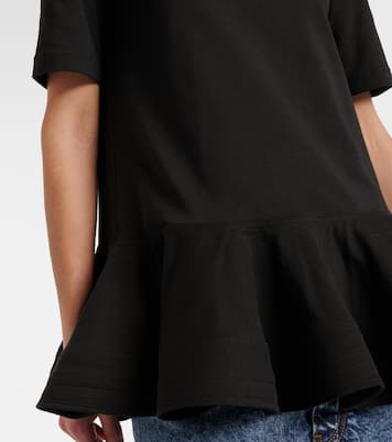 Camiseta de jersey de algodón con peplum | Alaïa