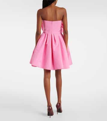 Floral-appliqué silk faille cocktail dress | Carolina Herrera