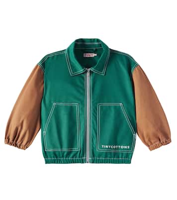 Colorblocked cotton twill jacket | Tinycottons