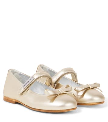 Ballerinas aus Metallic-Leder | Monnalisa