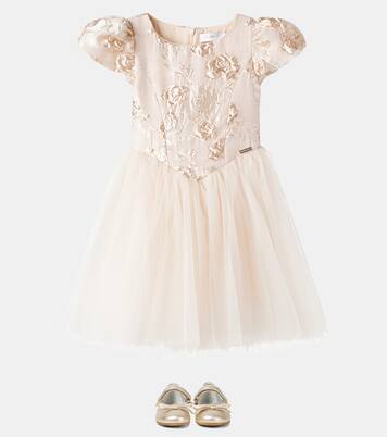 Ballerinas aus Metallic-Leder | Monnalisa