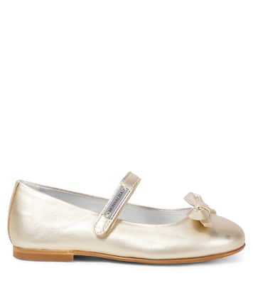 Ballerinas aus Metallic-Leder | Monnalisa