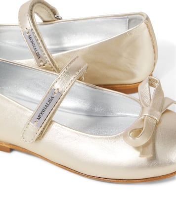 Ballerinas aus Metallic-Leder | Monnalisa