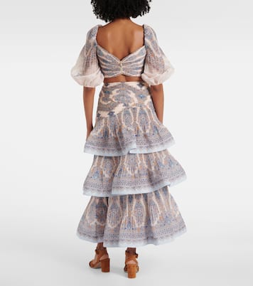 Top raccourci à motif cachemire | Zimmermann