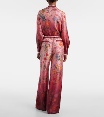 Floral silk wide-leg pants | Gucci