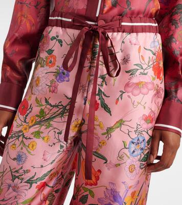 Floral silk wide-leg pants | Gucci