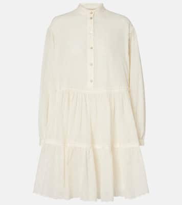 Vestido camisero de algodón con bordado inglés | Valentino