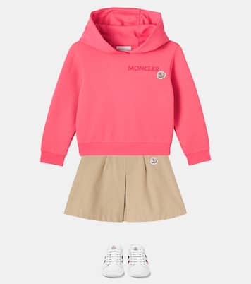 Logo embroidered cotton jersey hoodie | Moncler Enfant