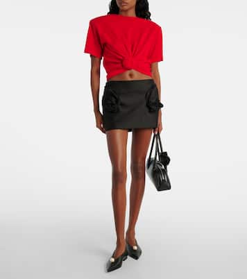 Minifalda de algodón con apliques florales | Magda Butrym