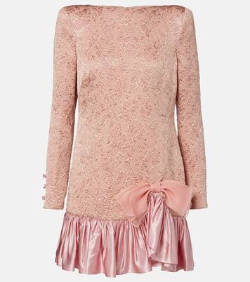 Wool and silk-blend matelassé minidress | Valentino