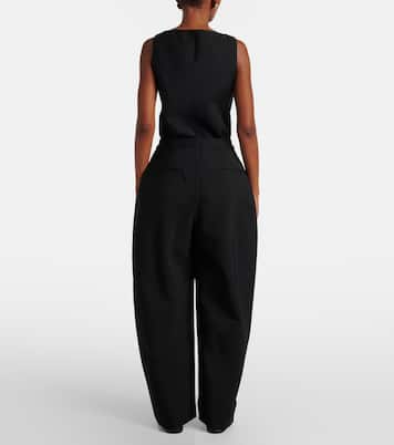 Pantalon barrel à taille haute en crêpe | Róhe