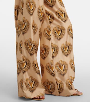 Printed high-rise silk palazzo pants | Dolce&Gabbana