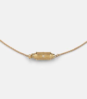 Coco Micro 18kt gold locket necklace with diamonds | Marie Lichtenberg