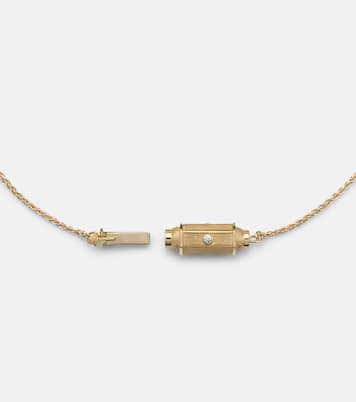 Coco Micro 18kt gold locket necklace with diamonds | Marie Lichtenberg