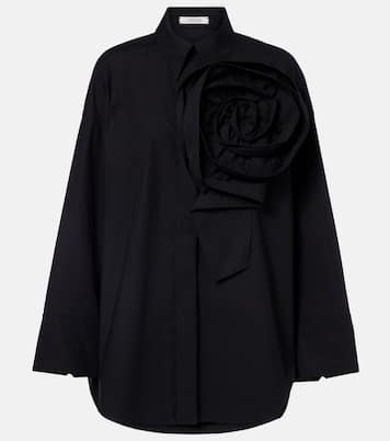 Floral-appliqué oversized cotton-blend shirt | Dorothee Schumacher
