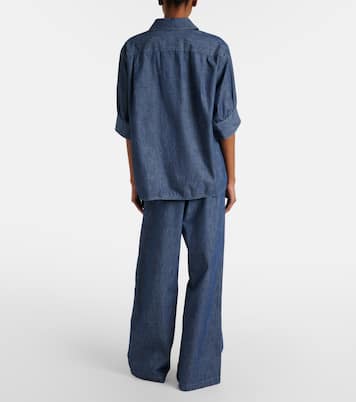 Cotton chambray wide-leg pants | Jil Sander