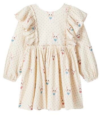 Elin蝴蝶结细节棉质泡泡纱连衣裙 | Konges Sløjd