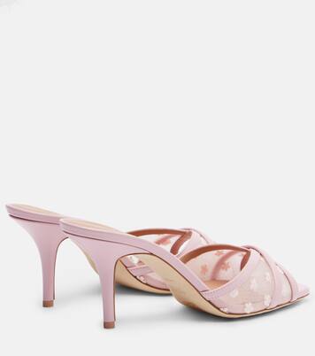 Perla 70 leather and mesh mules | Malone Souliers