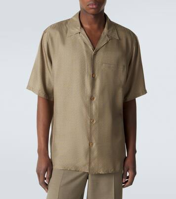 Printed silk satin bowling shirt | Saint Laurent