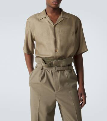 Printed silk satin bowling shirt | Saint Laurent