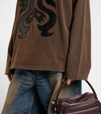 Longsleeve Edden aus Baumwoll-Jersey mit Leder | Acne Studios