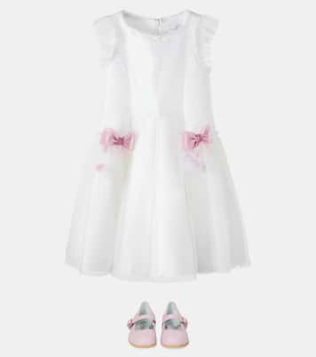 Bow-detail tulle dress | Monnalisa