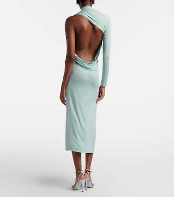 Asymmetric jersey midi dress | Mugler