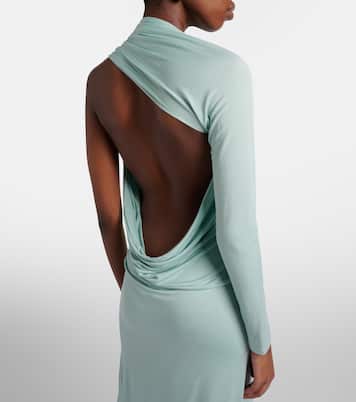 Asymmetric jersey midi dress | Mugler