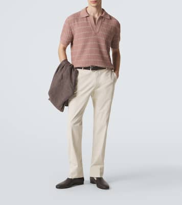 Polo en coton et lin brodé | Brioni
