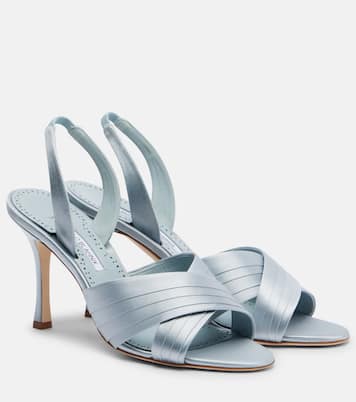 Viera 90 satin slingback sandals | Manolo Blahnik