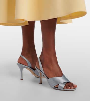 Viera 90 satin slingback sandals | Manolo Blahnik