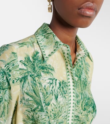 Abito chemisier Sara in cotone e seta con stampa | Alémais