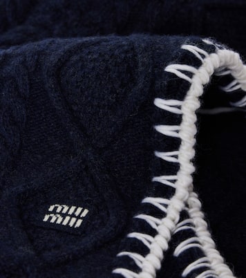 Cable-knit wool and cashmere scarf | Miu Miu
