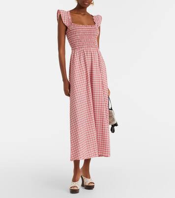 Eudora checked cotton midi dress | Faithfull
