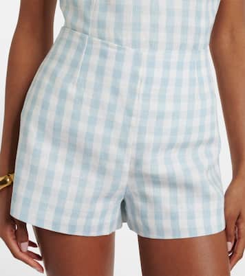 Shorts Lila in lino a quadretti | Faithfull