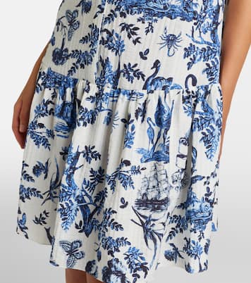 Vestido corto de popelín floral | Erdem