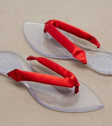 Invisible satin thong sandals | Alaïa