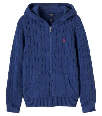 Cable-knit cotton zip-up hoodie | Polo Ralph Lauren Kids