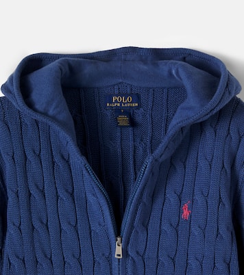 Cable-knit cotton zip-up hoodie | Polo Ralph Lauren Kids