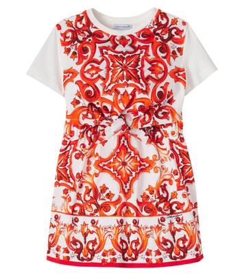 Vestido Majolica de jersey de algodón | Dolce&Gabbana Kids