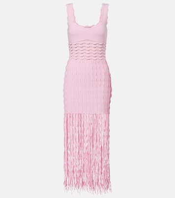 Brionne fringed knitted midi dress | Simkhai